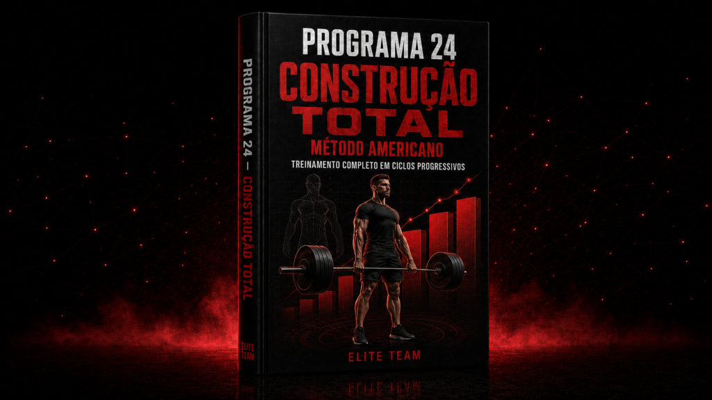 Mockup do Programa 24 Construção Total, material de treinamento da Elite Team.